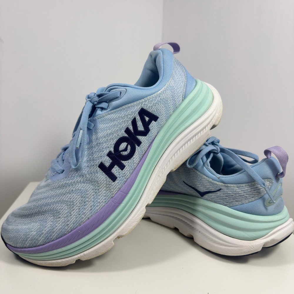 Hoka Gaviota 5 Running Shoes Womens Size 10.5 Wide Airy Blue Ocean Sneaker